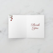 美しい孔雀およびクリスマスツリーの休日 サンキューカード (内部)