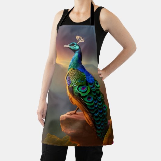 美しい孔雀が日を迎える エプロン (インサイチュ)