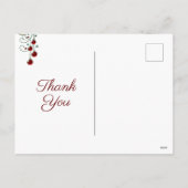 美しい孔雀とクリスマスツリーありがとう シーズンポストカード (裏面)