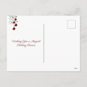 美しい孔雀とクリスマスツリー シーズンポストカード (裏面)