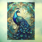 美しい孔雀の窓が貼り付く ウィンドウサイン (シート3)