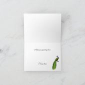 美しい孔雀の結婚式の写真のサンキューカード サンキューカード (内部)