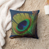 美しい孔雀の羽のオリジナルフォトアート クッション (ブランケット)