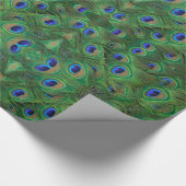 美しい孔雀の羽のパターンの包装紙 ラッピングペーパー (角)