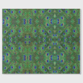 美しい孔雀の羽のパターンの包装紙 ラッピングペーパー (フラット)