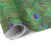 美しい孔雀の羽のパターンの包装紙 ラッピングペーパー (ロールコーナー)