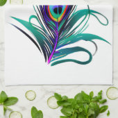 美しい孔雀の羽 キッチンタオル (折り畳み)