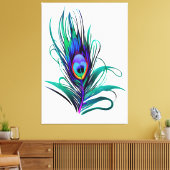 美しい孔雀の羽 キャンバスプリント (インサイチュ (リビング))