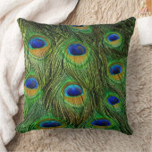 美しい孔雀の羽 クッション (ブランケット)
