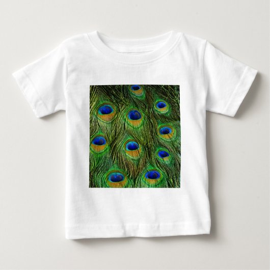 美しい孔雀の羽 ベビーTシャツ (正面)