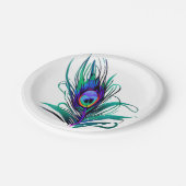美しい孔雀の羽 ペーパープレート (アングル)