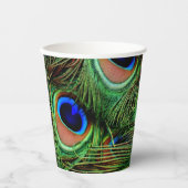 美しい孔雀の羽 紙コップ (正面)