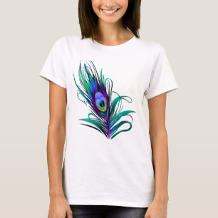 美しい孔雀の羽 Tシャツ