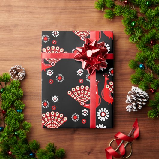 美しい孔雀の芸術 ラッピングペーパー (クリスマスギフト)