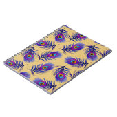 美しい孔雀の装飾のシームレスなパターン ノートブック (左側)