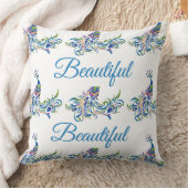 美しい孔雀の装飾枕 クッション (ブランケット)