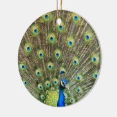 美しい孔雀の鳥 セラミックオーナメント (左)
