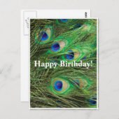 美しい孔雀カスタマイズ可能な誕生日はがき ポストカード (正面/裏面)