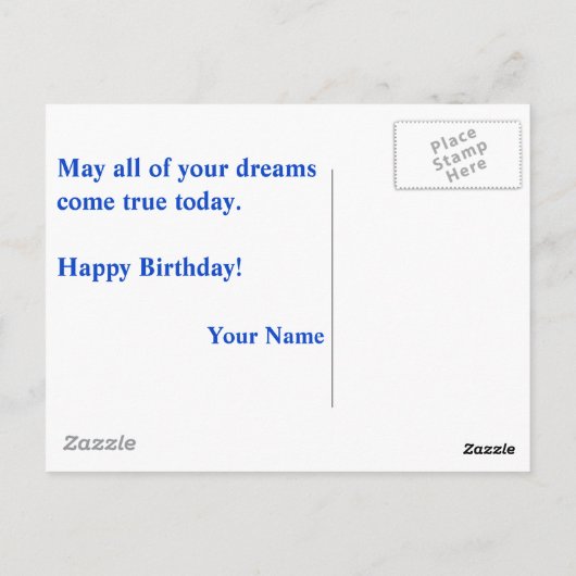 美しい孔雀カスタマイズ可能な誕生日はがき ポストカード (裏面)