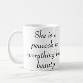 美しい孔雀カスタムのペットの写真をパーソナライズ コーヒーマグカップ (左)