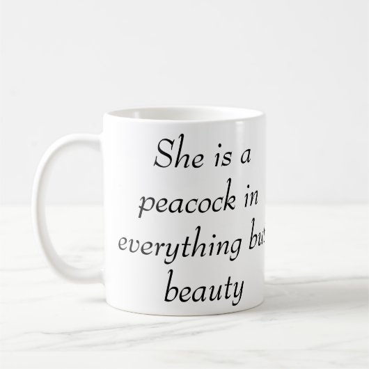 美しい孔雀カスタムのペットの写真をパーソナライズ コーヒーマグカップ (左)