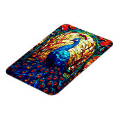 美しい孔雀ステンドグラス野生生物アート マグネット (左側)