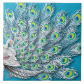 美しい孔雀素晴らしの日本の着物デザイン タイル (正面)