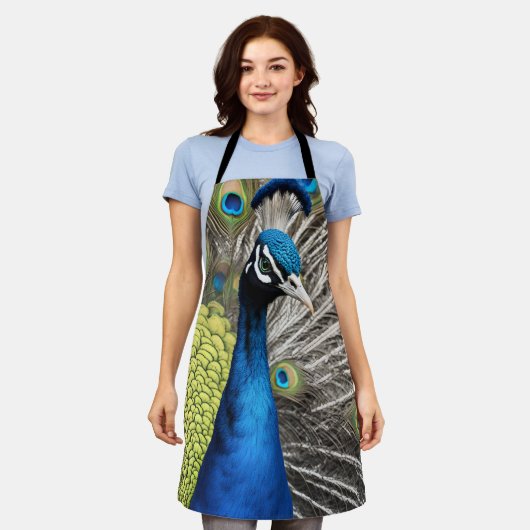 美しい孔雀 エプロン (着用した状態)