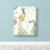 美しい孔雀 キャンバスプリント (インサイチュ (ウッドフロア))