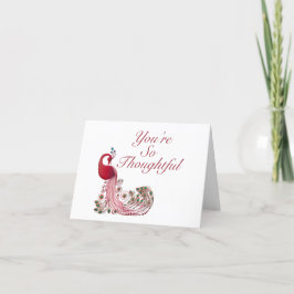 美しい孔雀 サンキューカード