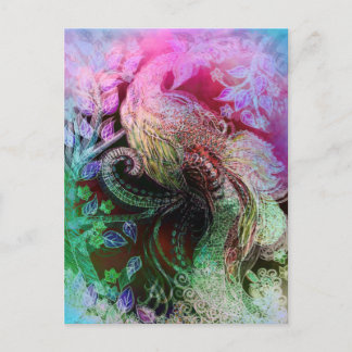 美しい孔雀 シーズンポストカード