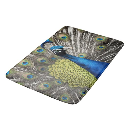美しい孔雀 バスマット (アングル)