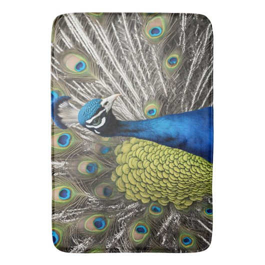 美しい孔雀 バスマット (正面縦)