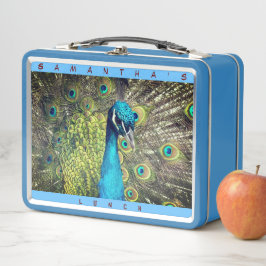 美しい孔雀（パーソナライズ名）メタルランチ メタルランチボックス