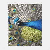 美しい孔雀 フリースブランケット (正面)