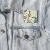 美しい孔雀 缶バッジ (インサイチュ)