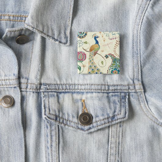 美しい孔雀 缶バッジ (インサイチュ)