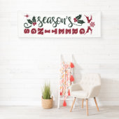 美しい季節のグリーティングレッドグリーンシストマ 横断幕 (インサイチュ)