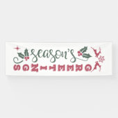 美しい季節のグリーティングレッドグリーンシストマ 横断幕 (横)