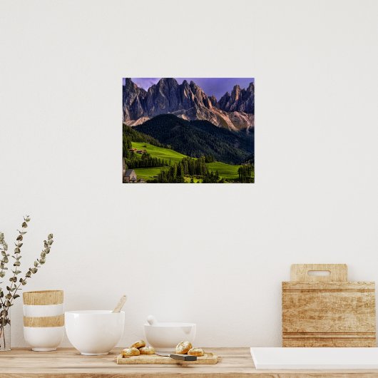 美しい孤立した孤独な教会セントマダレーナ ポスター (キッチン)