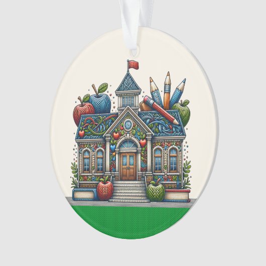 美しい学校 – 先生 – 戻る オーナメント (正面)