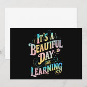 美しい学習の日が戻ってきた!新学期 招待状 (正面/裏面)