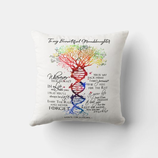 美しい孫娘に クッション (裏面)