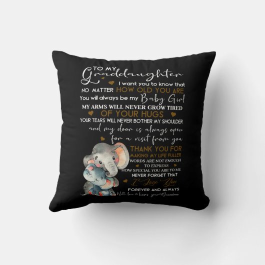 美しい孫娘に クッション (裏面)
