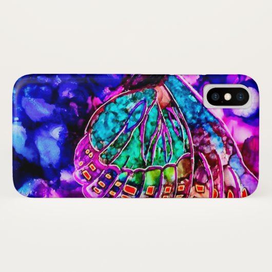 美しい宇宙蝶の水色のケース Case-Mate iPhoneケース (裏面(横))