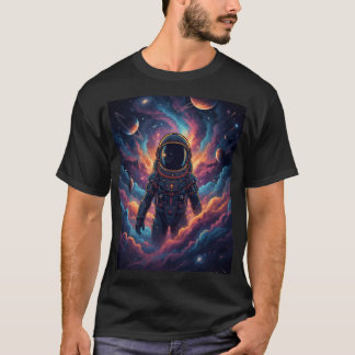 美しい宇宙飛行士星雲スペースグラフィックT- Tシャツ