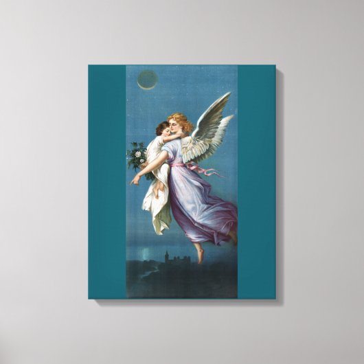 美しい守護天使絵画の キャンバスプリント (正面)