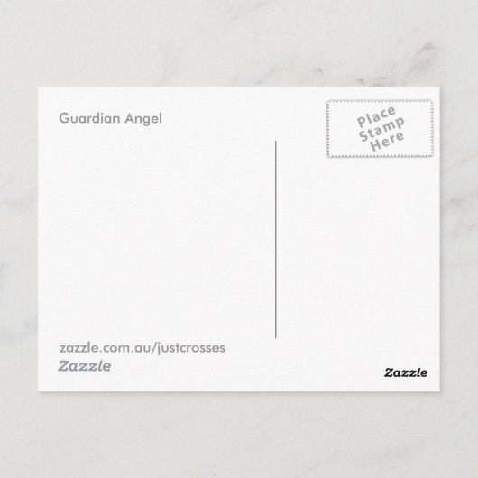 美しい守護天使絵画の ポストカード (裏面)