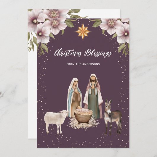 美しい宗教的なキリスト教のクリスマスカード シーズンカード (正面/裏面)