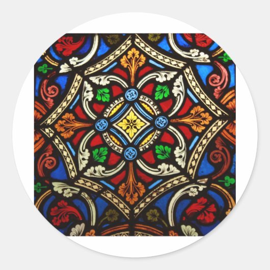 美しい宗教的なステンドグラス ラウンドシール (正面)